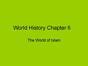 World History Chapter 6