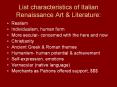 List characteristics of Italian Renaissance Art PowerPoint PPT Presentation