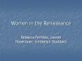 Women in the Renaissance PowerPoint PPT Presentation