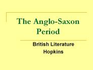 The Anglo-Saxon Period