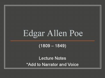 Edgar Allen Poe