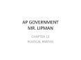 AP GOVERNMENT MR. LIPMAN PowerPoint PPT Presentation