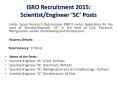 ISRO Recruitment 2015: Scientist/Engineer ‘SC’ Posts PowerPoint PPT Presentation