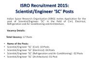 ISRO Recruitment 2015: Scientist/Engineer ‘SC’ Posts