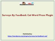 Surveys By Feedback Cat-Word Press Plugin
