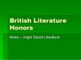 British Literature Honors PowerPoint PPT Presentation
