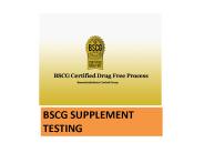 BSCG Supplement Testing and Certification Process