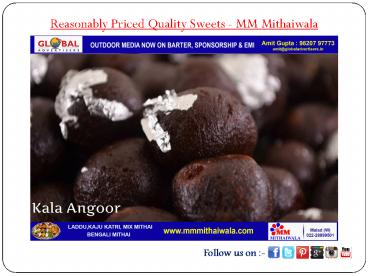 Reasonably Priced Quality Sweets - MM Mithaiwala