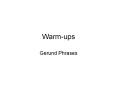 Warm-ups PowerPoint PPT Presentation