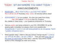 TODAY: SIT ANYWHERE YOU WANT TODAY !