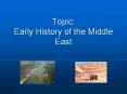 Topic: Early History of the Middle East PowerPoint PPT Presentation