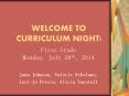 WELCOME TO CURRICULUM NIGHT! PowerPoint PPT Presentation