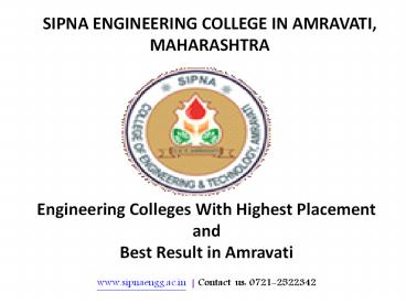Engineering  Colleges  With  Highest  Placement  and  Best  Result  in  Amravati