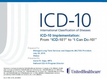 ICD-10 Implementation: From 