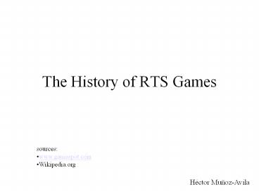 The History of RTS Games