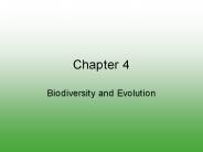 Biodiversity and Evolution