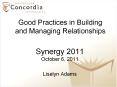 Good Practices in Building and Managing Relationships PowerPoint PPT Presentation