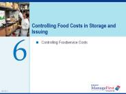 Controlling Food Costs in Storage and Issuing