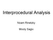 Interprocedural Analysis