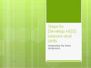 Steps to Develop NGSS Lessons and Units