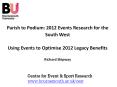 Parish to Podium: 2012 Events Research for the South West  Using Events to Optimise 2012 Legacy Benefits Richard Shipway PowerPoint PPT Presentation