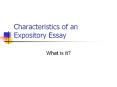 Characteristics of an Expository Essay PowerPoint PPT Presentation
