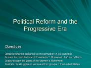 Political Reform and the Progressive Era