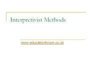 Interpretivist Methods