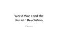 World War I and the      Russian Revolution PowerPoint PPT Presentation