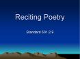 Reciting Poetry PowerPoint PPT Presentation