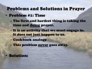Problems and Solutions in Prayer