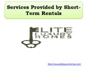 Services Provided by Short-Term Rentals