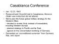 Casablanca Conference PowerPoint PPT Presentation