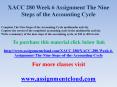 XACC 280 Week 6 Assignment The Nine Steps of the Accounting Cycle PowerPoint PPT Presentation