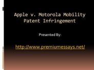 Apple v. Motorola Mobility Patent Infringement