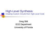 High-Level Synthesis:   Creating Custom Circuits from High-Level Code