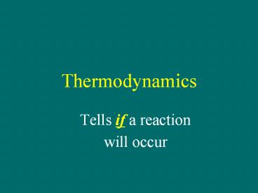 Thermodynamics