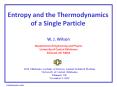 Entropy and the Thermodynamics of a Single Particle PowerPoint PPT Presentation