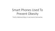 Smart Phones Used To Prevent Obesity
