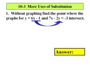 10-3 More Uses of Substitution