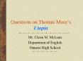 Questions on Thomas More PowerPoint PPT Presentation