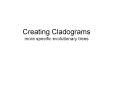 Creating Cladograms more specific evolutionary trees PowerPoint PPT Presentation