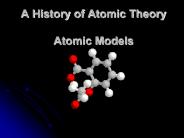 A History of Atomic Theory Atomic Models