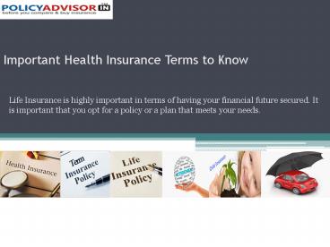 Important Health Insurance Terms
