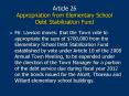 Article 26 Appropriation from Elementary School Debt Stabilization Fund PowerPoint PPT Presentation