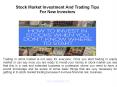 Stock Market Investment And Trading Tips For New Investors PowerPoint PPT Presentation