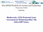 The GEOSS Portfolio for Science and Technology