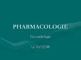 PHARMACOLOGIE PowerPoint PPT Presentation