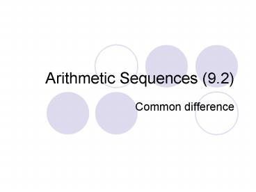 Arithmetic Sequences (9.2)