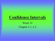 Confidence Intervals